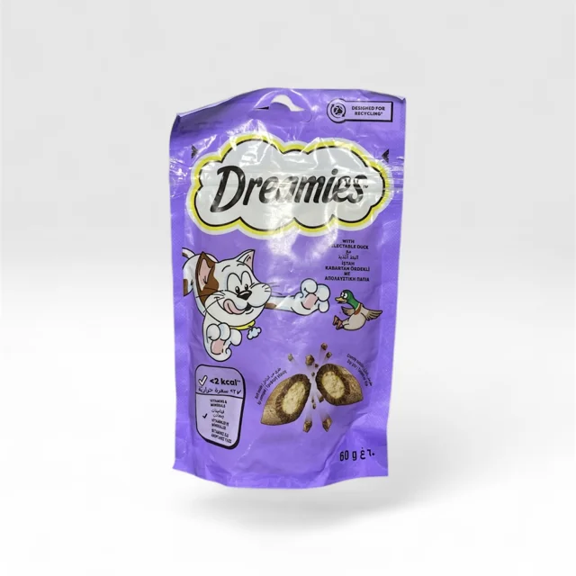 تشویقی گربه Dreamies (دریمیز) با طعم اردک 60 گرم