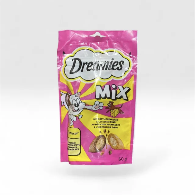 تشویقی گربه Dreamies (دریمیز) Mix با طعم گوشت گوساله و پنیر 60 گرم